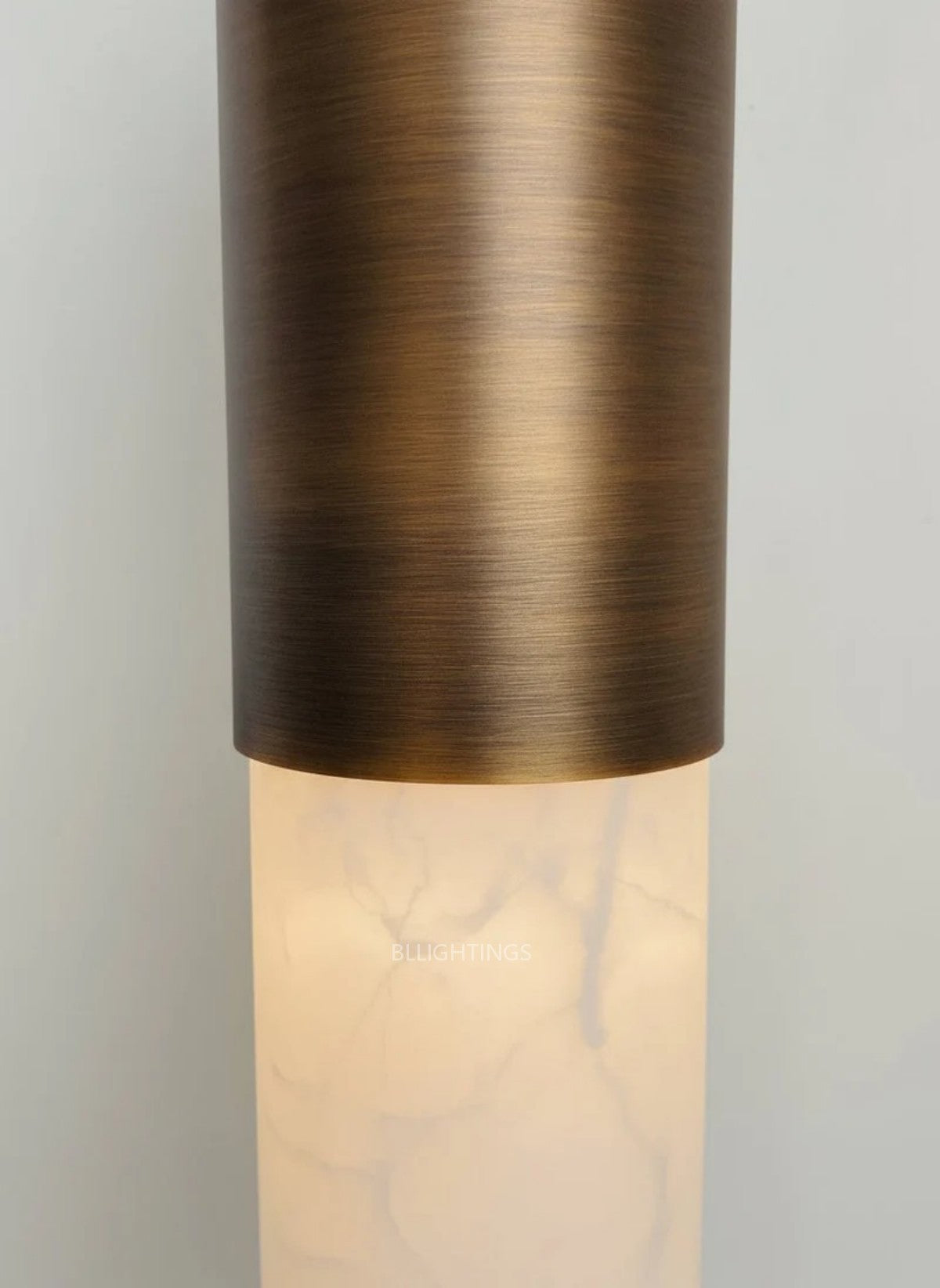 Alabaster Slim Brass Tube Wall Sconce