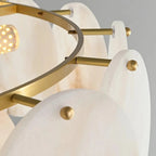 Alabaster Tusrsic Petal Cluster 2 Tier Chandelier