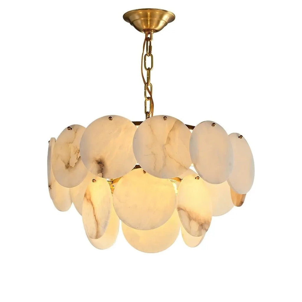 Alabaster Tusrsic Petal Cluster 2 Tier Chandelier