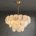 Alabaster Tusrsic Petal Cluster 3 Tier Chandelier