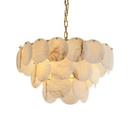 Alabaster Tusrsic Petal Cluster 3 Tier Chandelier