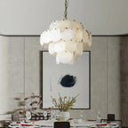 Alabaster Tusrsic Petal Cluster 4 Tier Chandelier