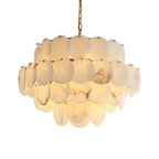 Alabaster Tusrsic Petal Cluster 4 Tier Chandelier