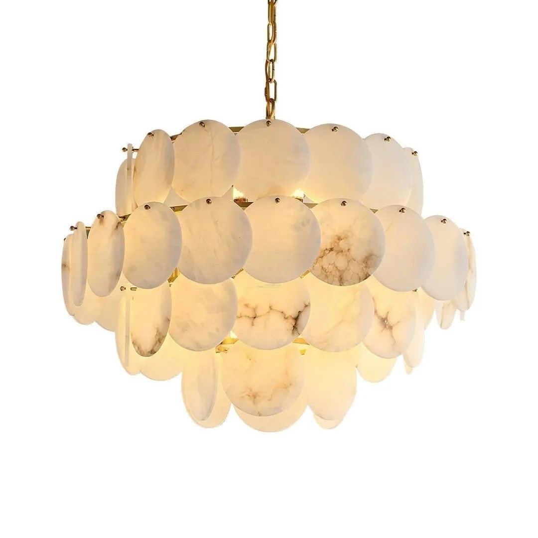 Alabaster Tusrsic Petal Cluster 4 Tier Chandelier