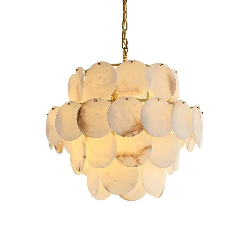 Alabaster Tusrsic Petal Cluster 4 Tier Chandelier