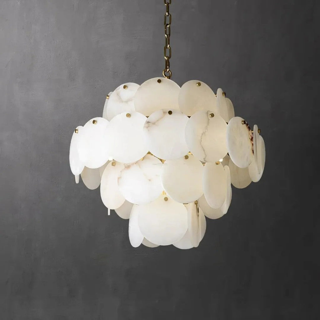 Alabaster Tusrsic Petal Cluster 4 Tier Chandelier