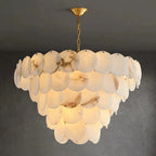 Alabaster Tusrsic Petal Cluster 5 Tier Chandelier