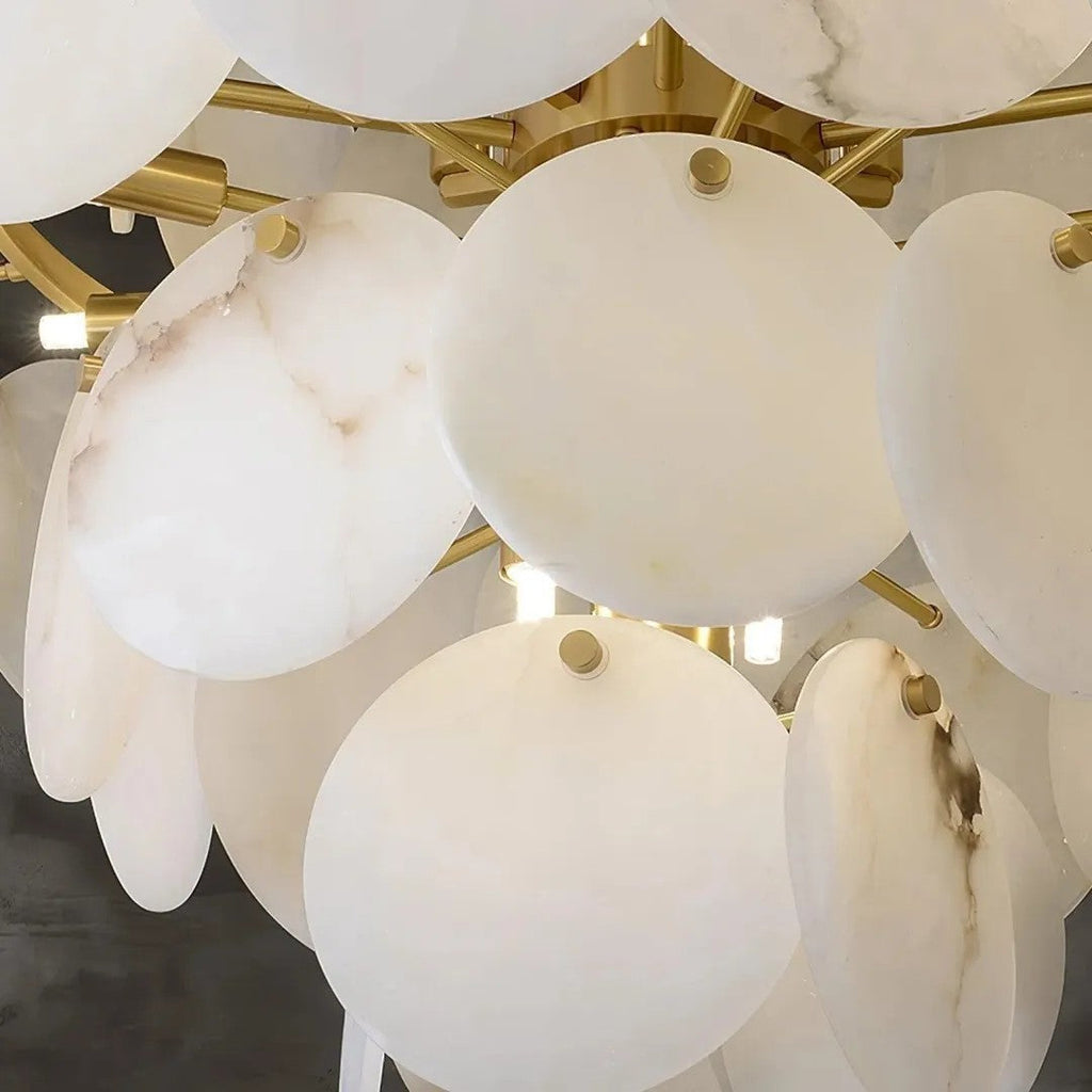 Alabaster Tusrsic Petal Cluster 4 Tier Chandelier