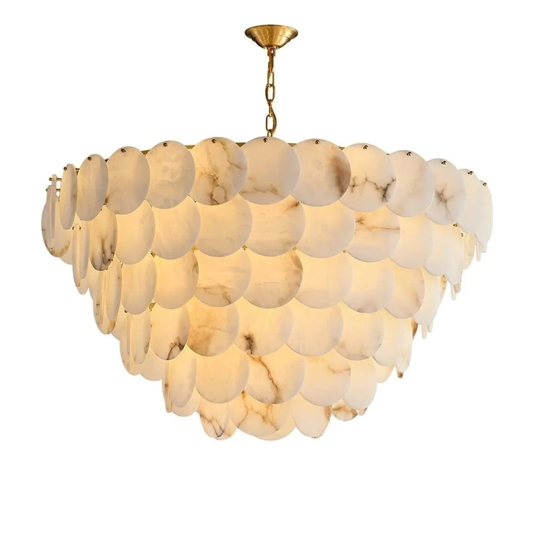 Alabaster Tusrsic Petal Cluster 6 Tier Chandelier
