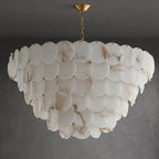 Alabaster Tusrsic Petal Cluster 6 Tier Chandelier