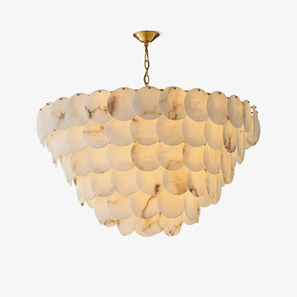 Alabaster Tusrsic Petal Cluster 6 Tier Chandelier