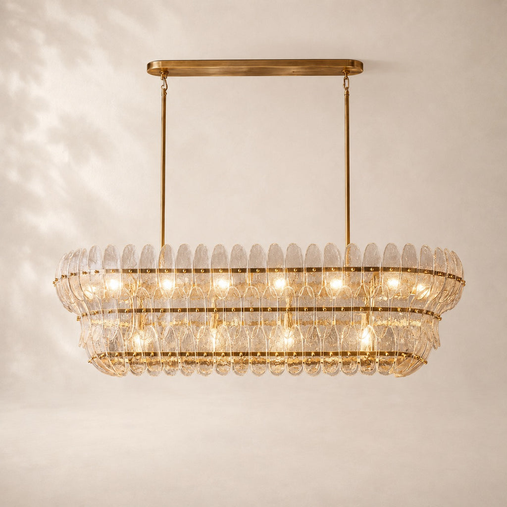 Amelisse Glass Linear Chandelier 54"