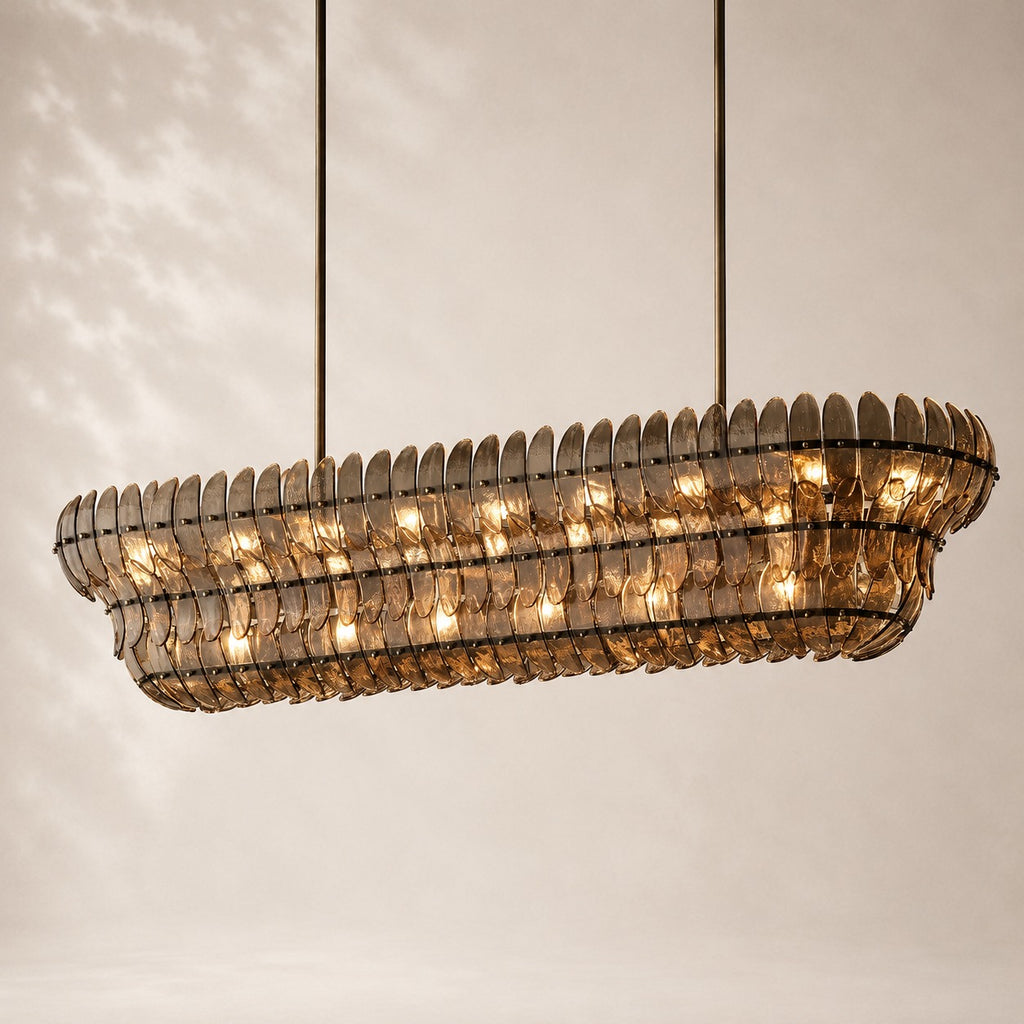 Amelisse Glass Linear Chandelier 72"
