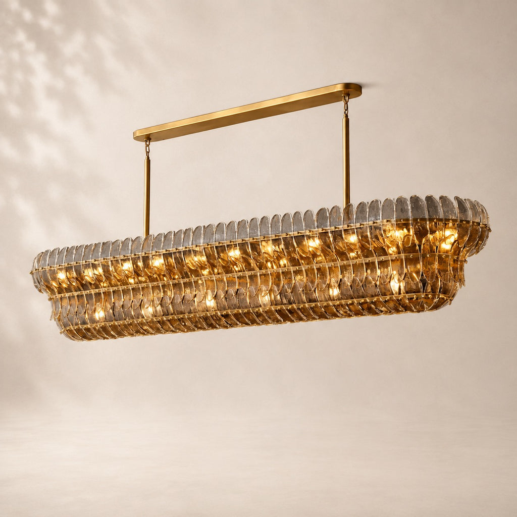 Amelisse Glass Linear Chandelier 90"