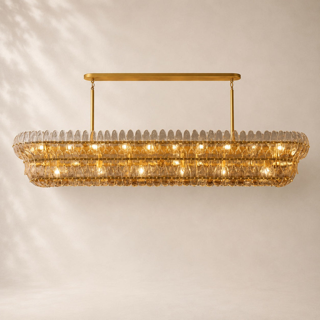 Amelisse Glass Linear Chandelier 90"