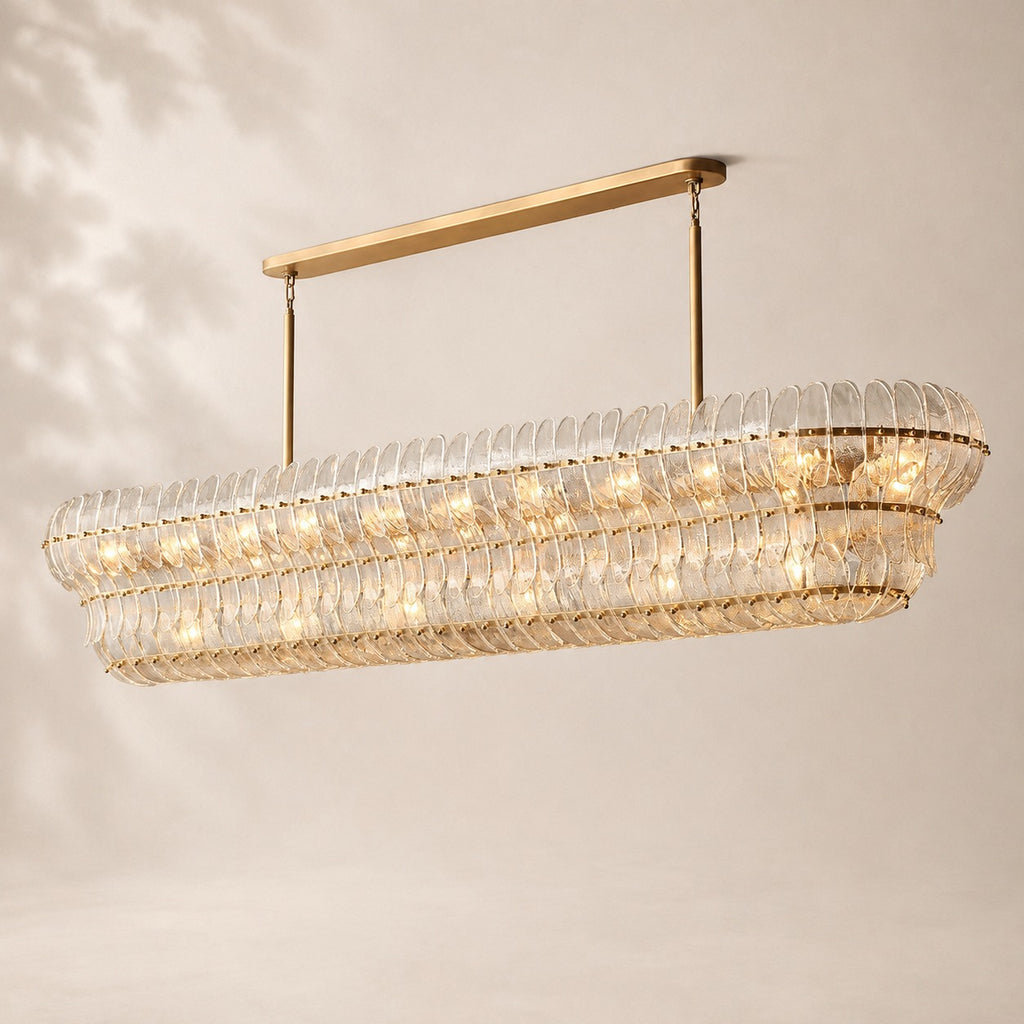 Amelisse Glass Linear Chandelier 90"