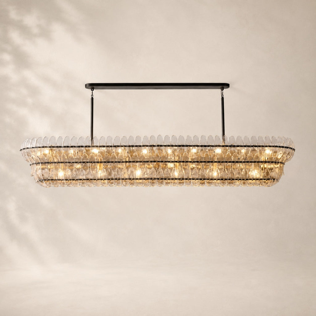 Amelisse Glass Linear Chandelier 90"