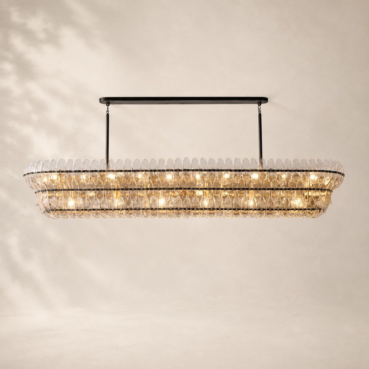 Amelisse Glass Linear Chandelier 90"