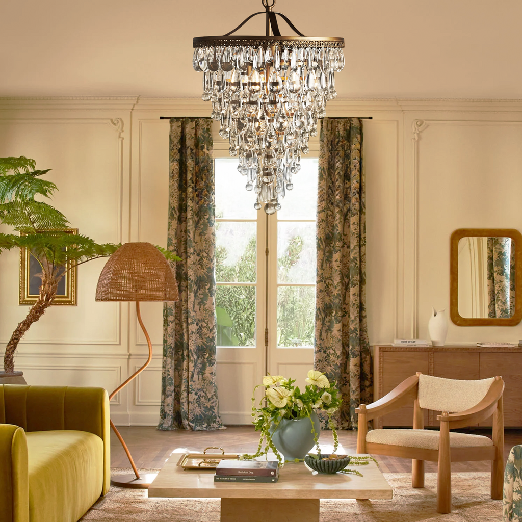 Dropwaltz Round Chandelier 17''23''H