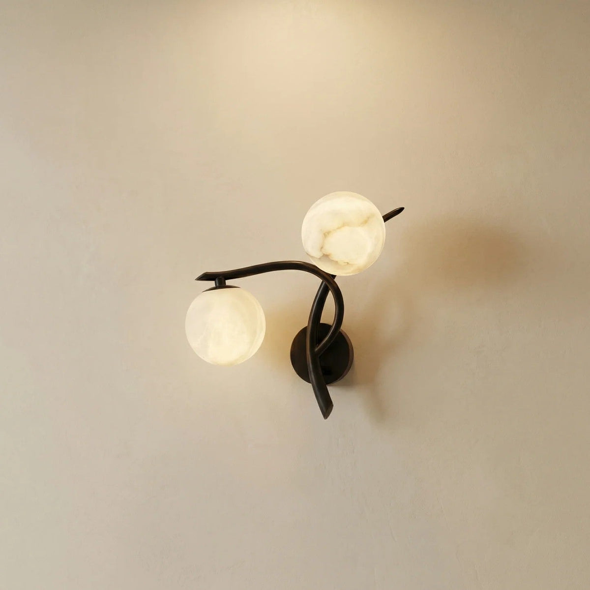 Arber Curved Duo Alabaster Wall Sconce