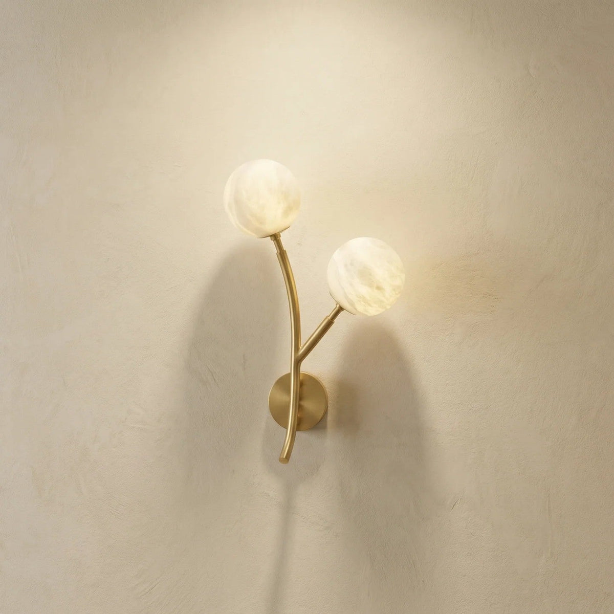 Arber Branch Dual Bud Alabaster Wall Sconce