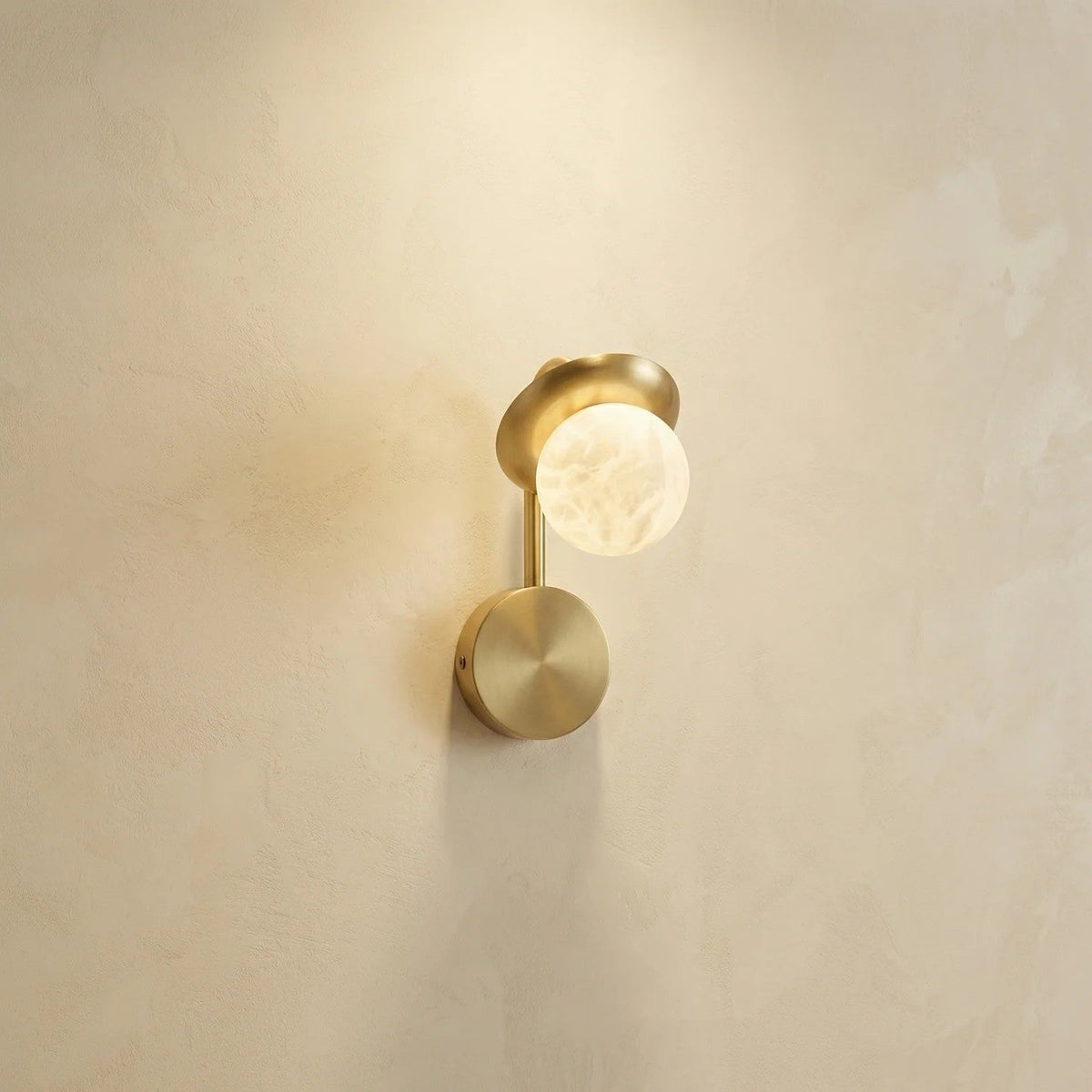 Arber Branch Single Bud Alabaster Wall Sconce