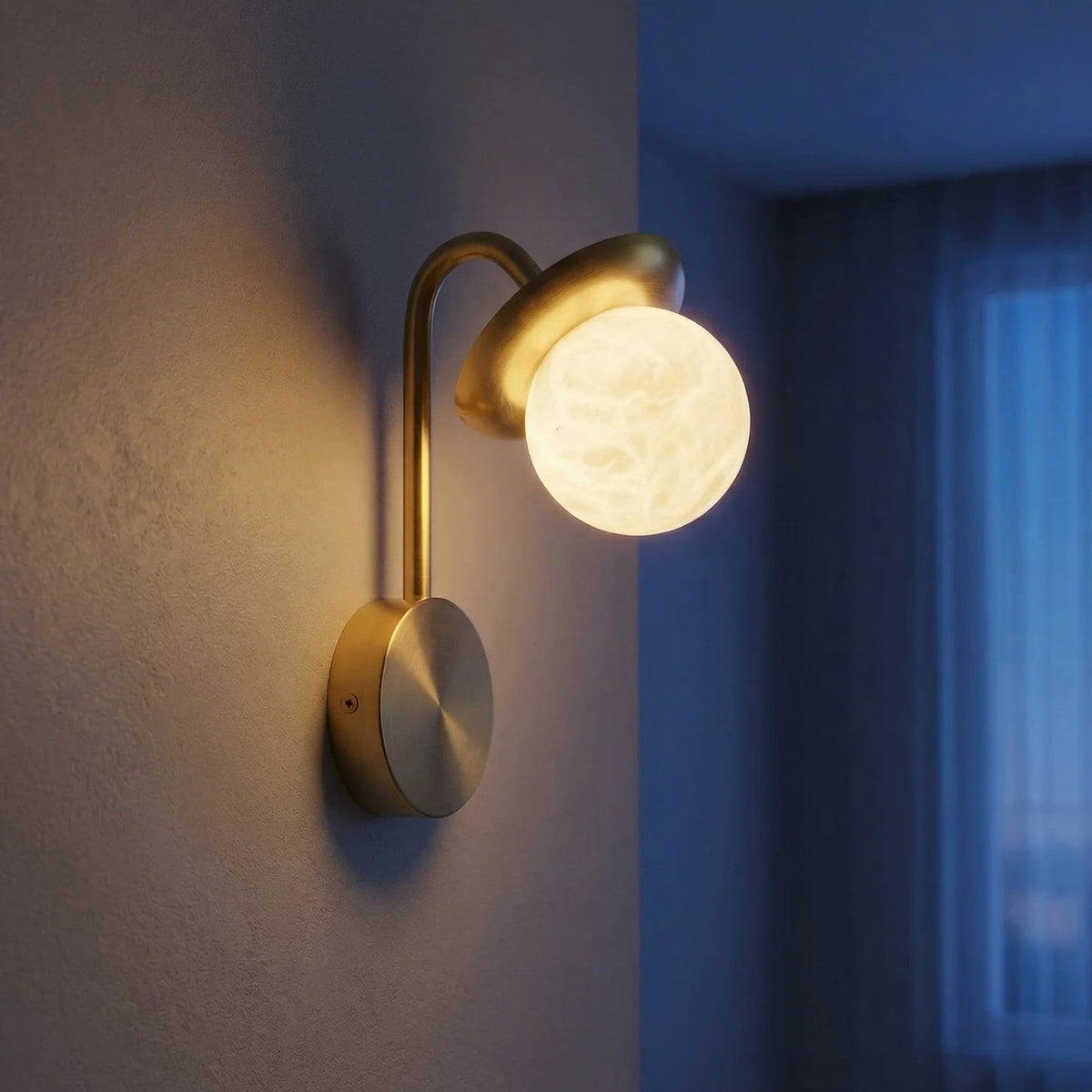 Arber Branch Single Bud Alabaster Wall Sconce