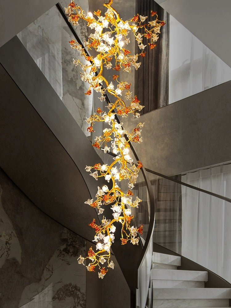 Aosta Flower Staircase Long Branch Chandelier