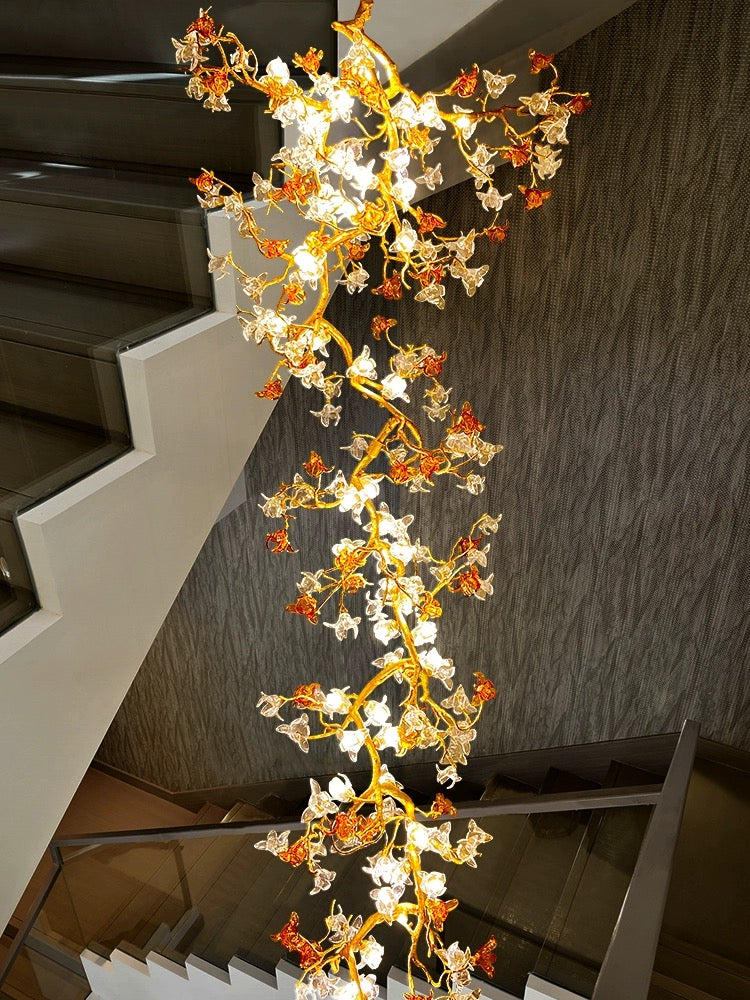 Aosta Flower Staircase Long Branch Chandelier