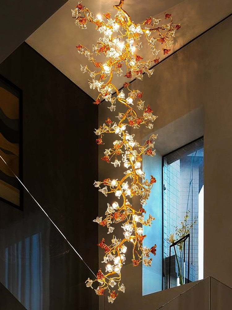 Aosta Flower Staircase Long Branch Chandelier