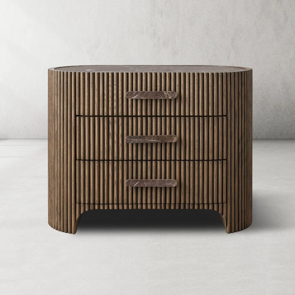 Astelle Fluted 3-Drawer Nightstand