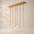 Audley Crystal Triple Bar Linear Chandelier 60"