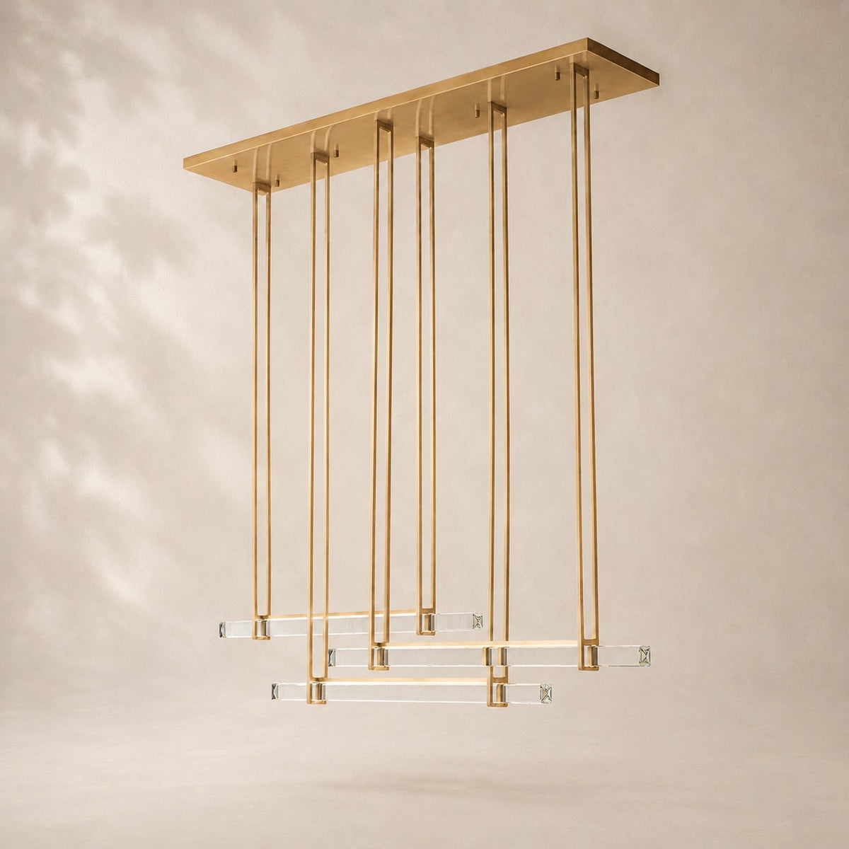 Audley Crystal Triple Bar Linear Chandelier 60"