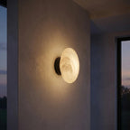 Bell Sconce Alabaster Disc Oversized Wall Sconce