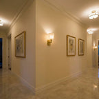 Bell Sconce Tapered Shade Alabaster Brass Wall Sconce