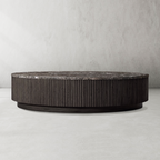 Mulvane Oak Wood & Stone Round Coffee Table 48" 60"