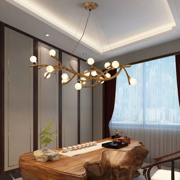 Glass bubble Brass Branch Chandelier A