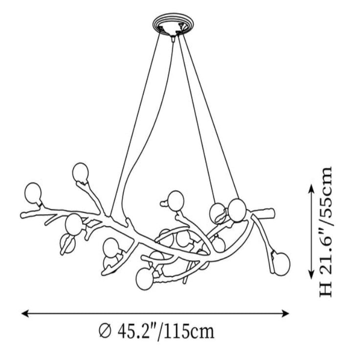 Glass bubble Brass Branch Chandelier A