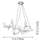 Glass bubble Brass Branch Chandelier A