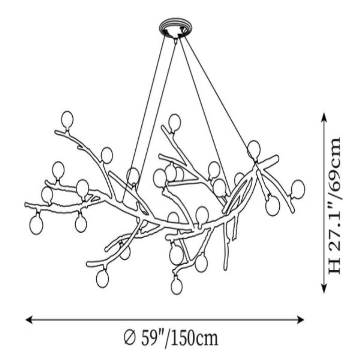 Glass bubble Brass Branch Chandelier A