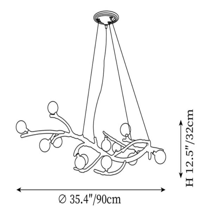 Glass bubble Brass Branch Chandelier A