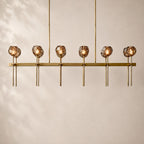 Bouvelle de Cristal Glass Double Linear Chandelier