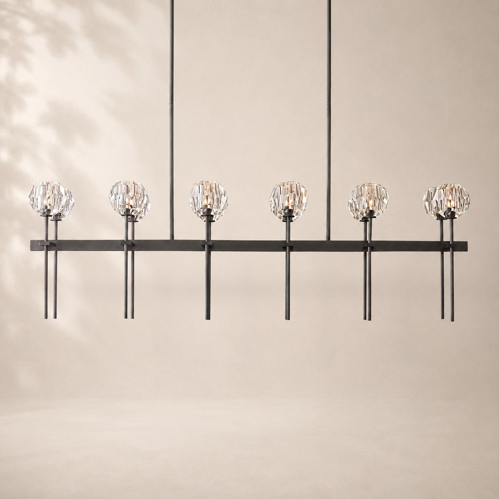 Bouvelle de Cristal Glass Double Linear Chandelier