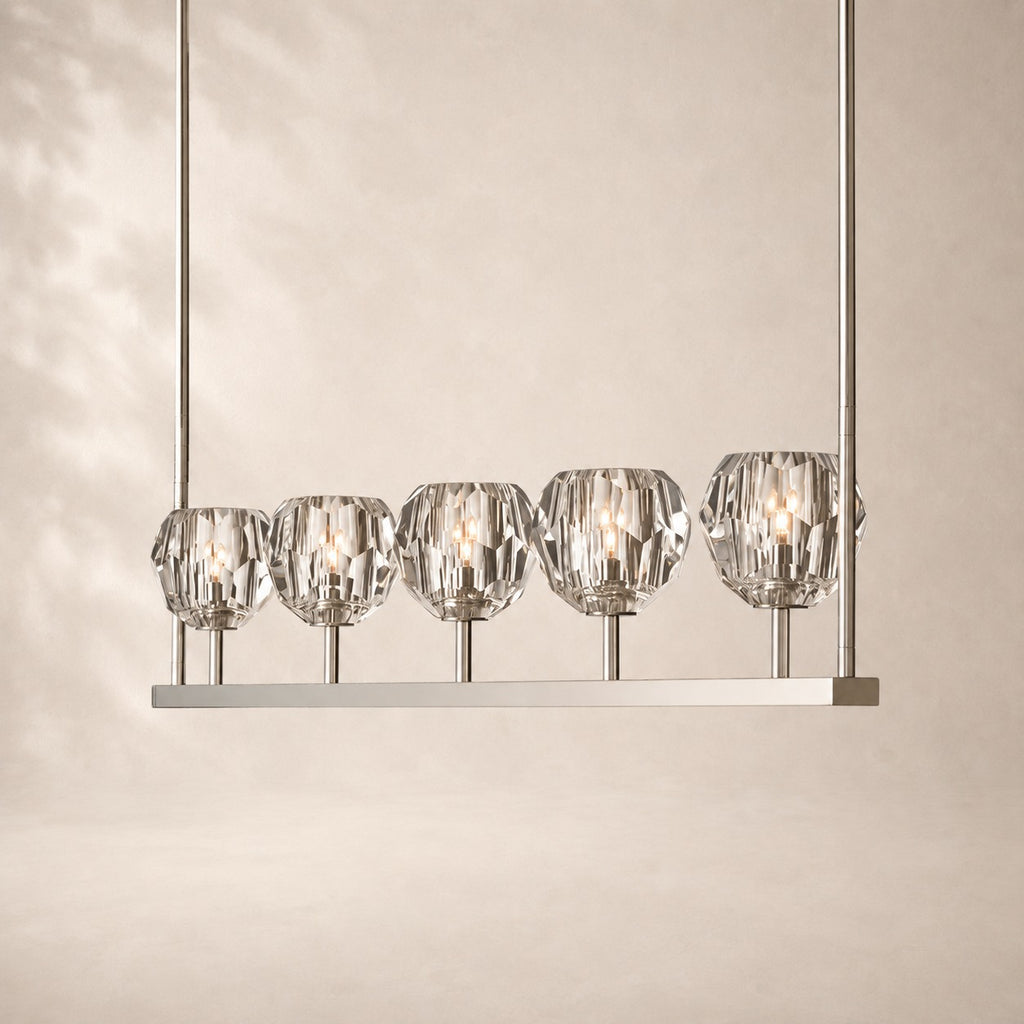 Bouvelle de Cristal Glass Linear Chandelier 48"