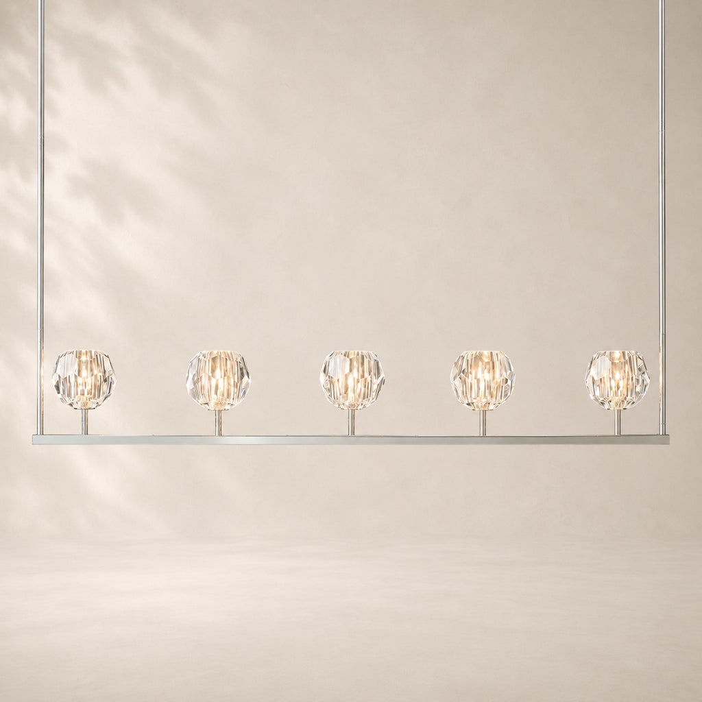 Bouvelle de Cristal Glass Linear Chandelier 48"