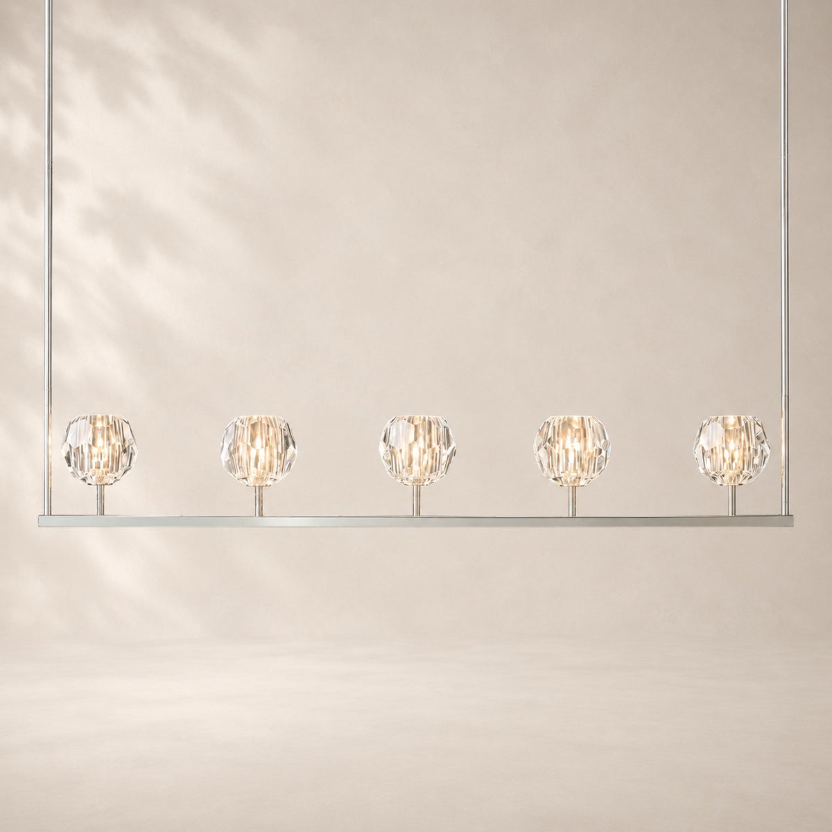 Bouvelle de Cristal Glass Linear Chandelier 48"