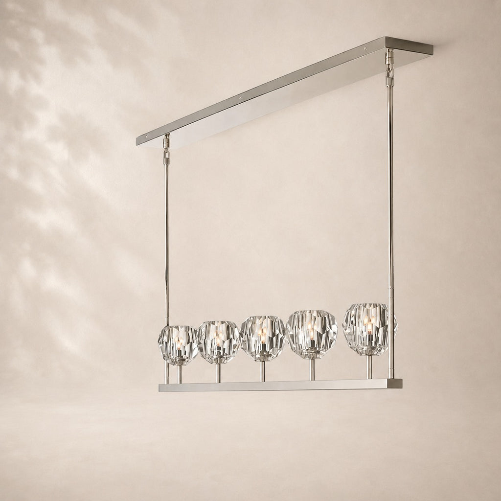 Bouvelle de Cristal Glass Linear Chandelier 48"
