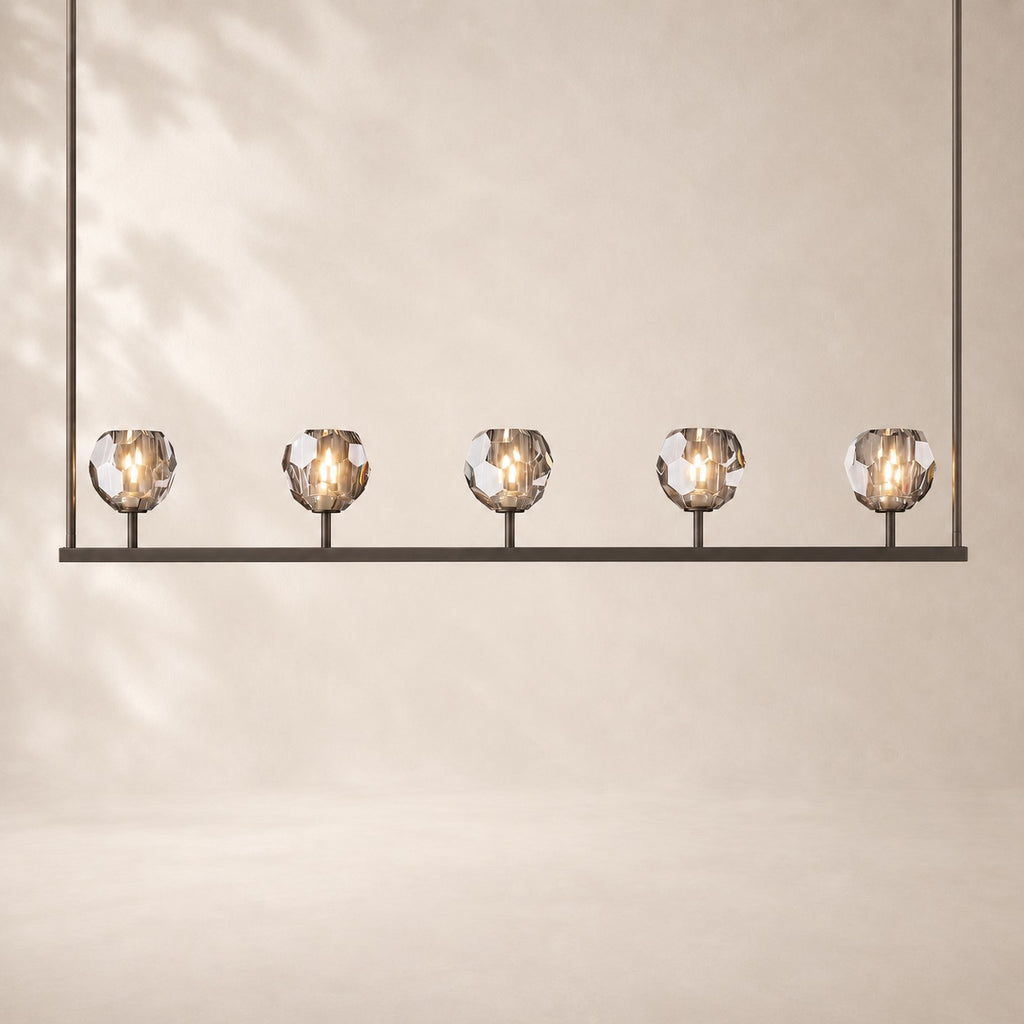 Bouvelle de Cristal Glass Linear Chandelier 48"