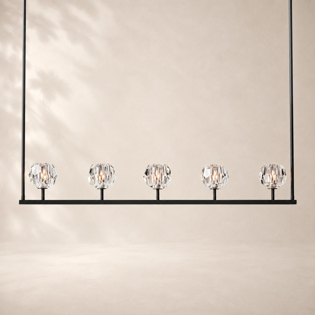 Bouvelle de Cristal Glass Linear Chandelier 48"