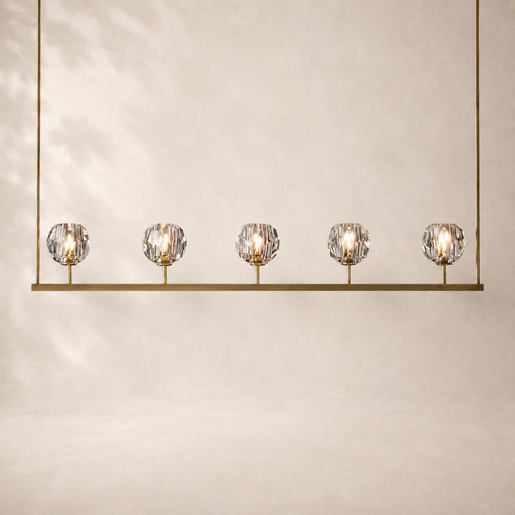 Bouvelle de Cristal Glass Linear Chandelier 48"